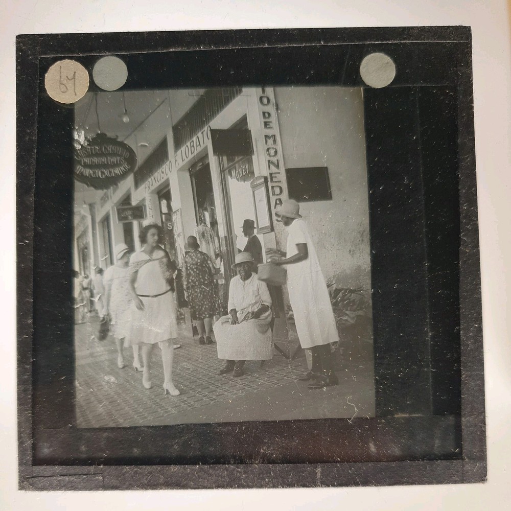 Antique Magic Lantern Glass Slide c1900s Historical Vintage Photography