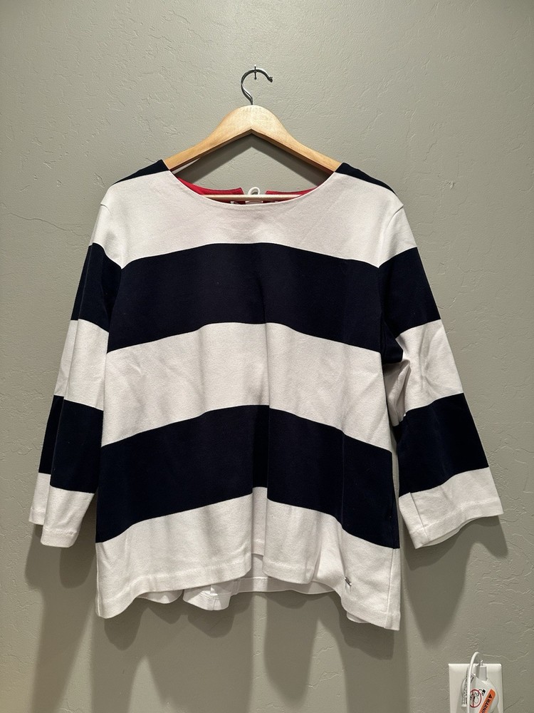 Tommy Hilfiger Blue White Striped Tie Up Nautical Blouse Top Size XXL