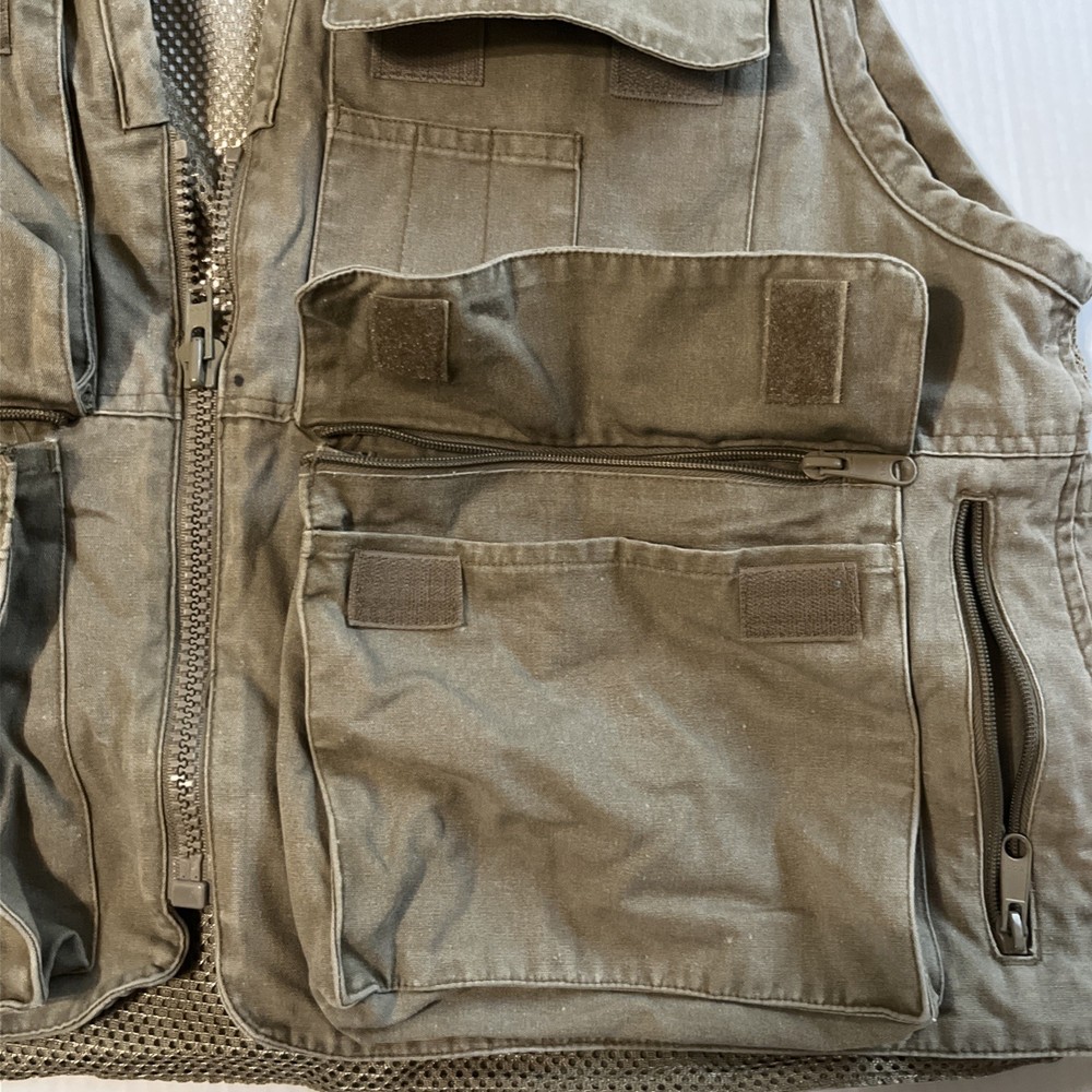 Men’s Trail Designs Canvas Fishing Vest Men’s Large Green
