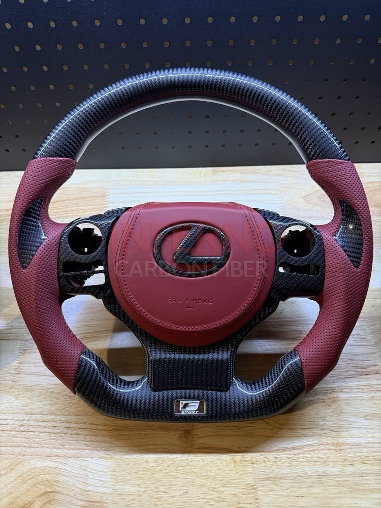 Red Carbon Fiber Steering Wheel Fits 2014+ Lexus RC/IS IS500 IS300 IS350