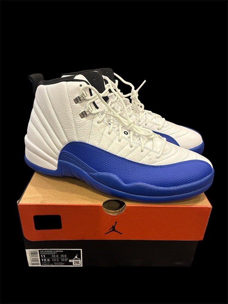 M102) Nike Air Jordan 12 XII Retro White/Blue Blueberry CT8013-140 Men’s Size 11