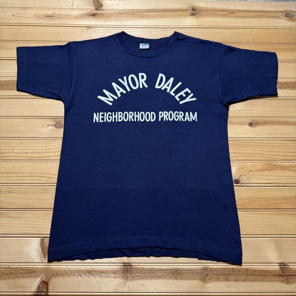 Vintage 70s Champion Mayor Daley Neighborhood Program Chicago IL. T-Shirt Medium