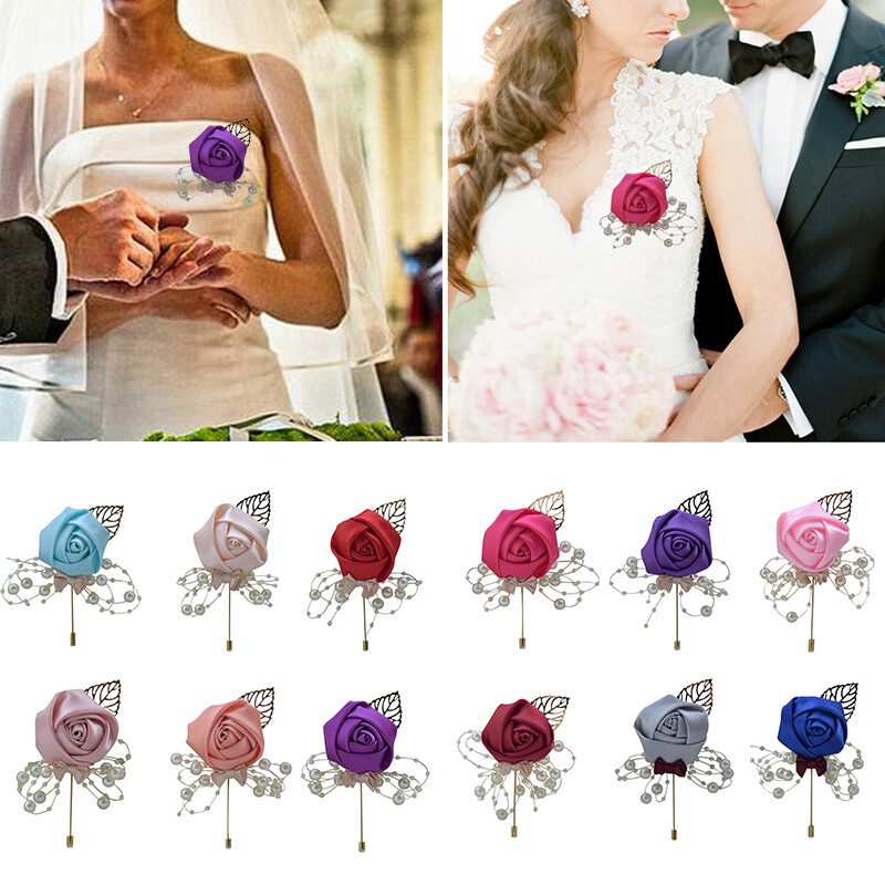 Flower Brooch Wedding Brooch Corsage Brooch Business FestivalParty Supplies Bow•