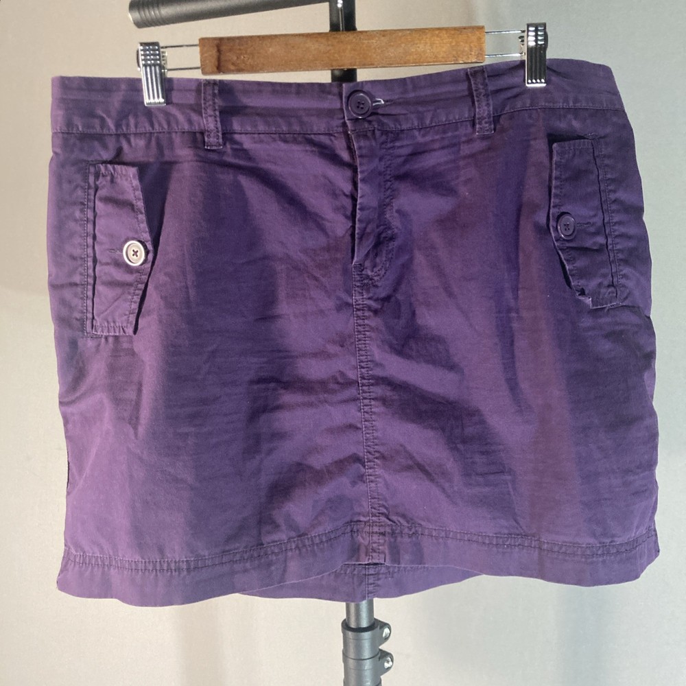 GAP purple zip fly pockets cotton straight short skirt 14