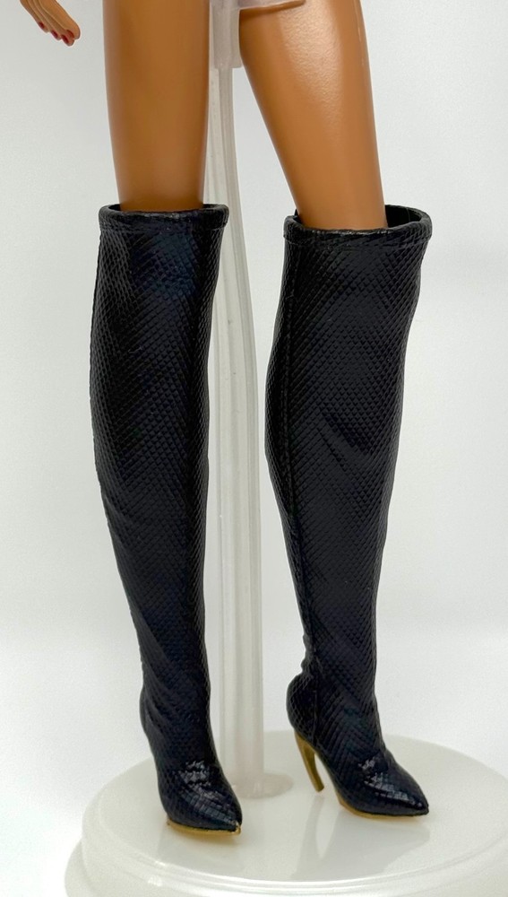 Barbie Basics You Create Kit #2 Made to Move Doll Shoes Black Knee High Boots
