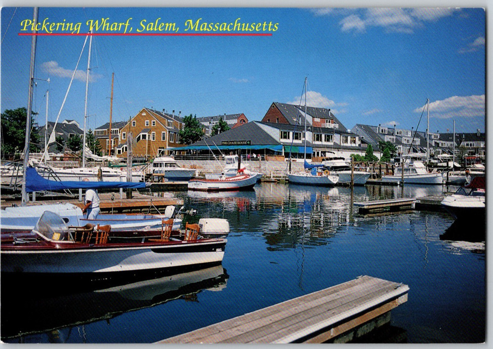 MA Salem Pickering Wharf Harbor Boats Dock Unposted Continental Postcard