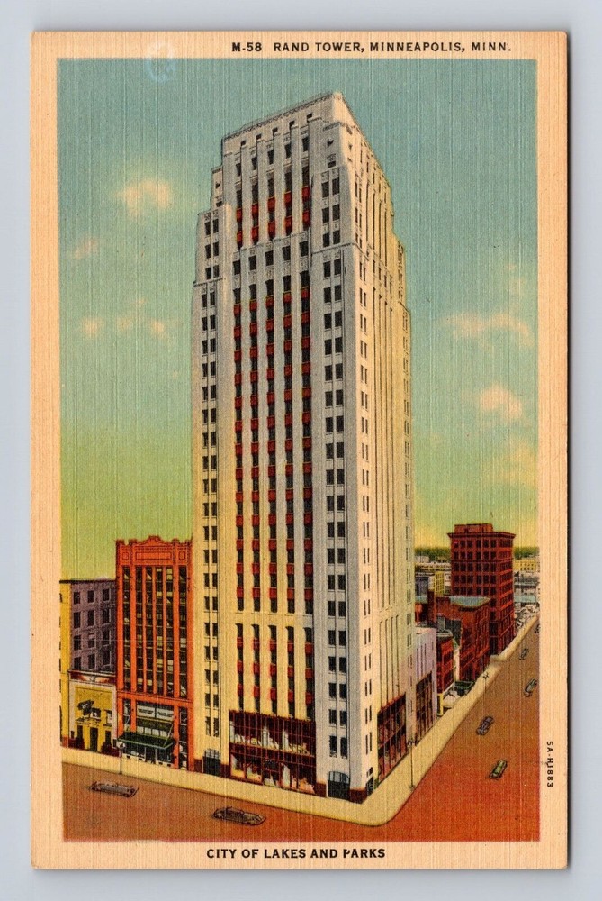 Minneapolis MN- Minnesota, Aerial Rand Tower, Advertisement, Vintage Postcard