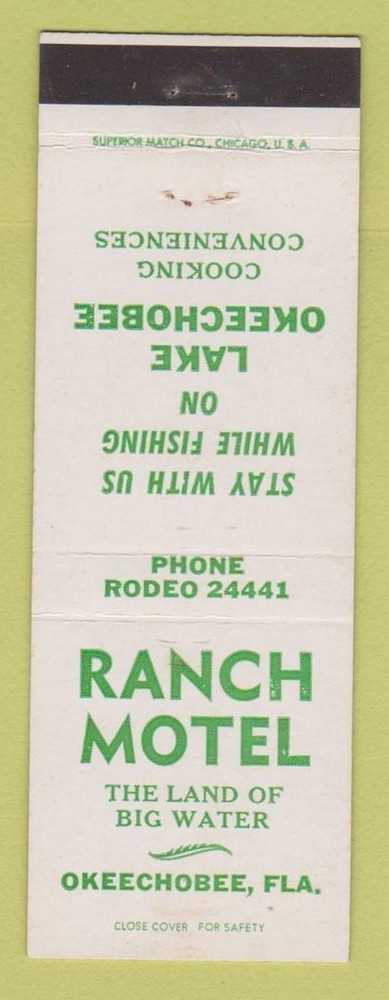 Matchbook Cover - Ranch Motel Okeechobee FL