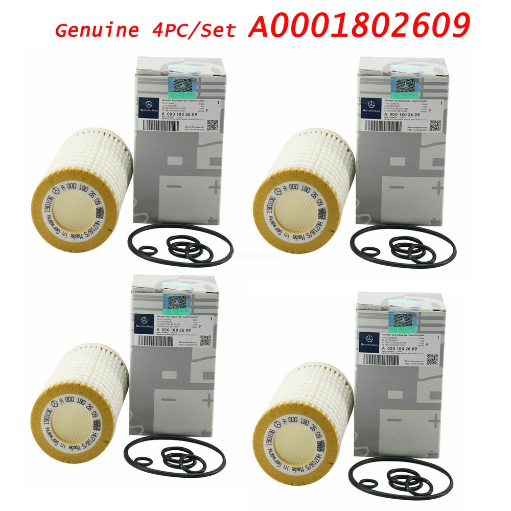 4-Pack Genuine Mercedes Oil Filter A0001802609 for G GL GLK ML R S Models