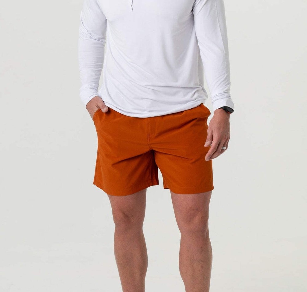 Burlebo Everyday Shorts-ORANGE - WHITE CAMO POCKET 7