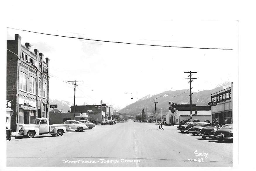Vintage RPPC Postcard Street Scene Joseph OR  008003