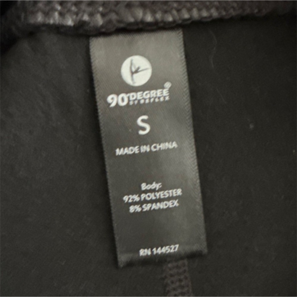 90 Degree by Reflex High Rise Ankle Leggings Black Stretch Blended Fabric S