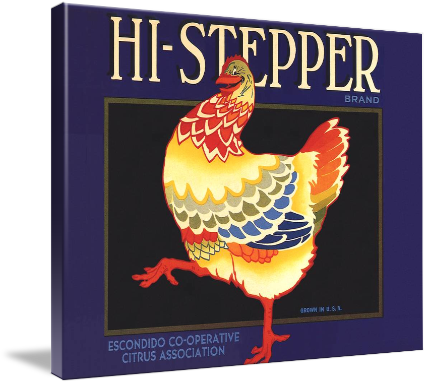 Canvas Art - Hi-Stepper Fruit Crate Label Vintage Advertisement,