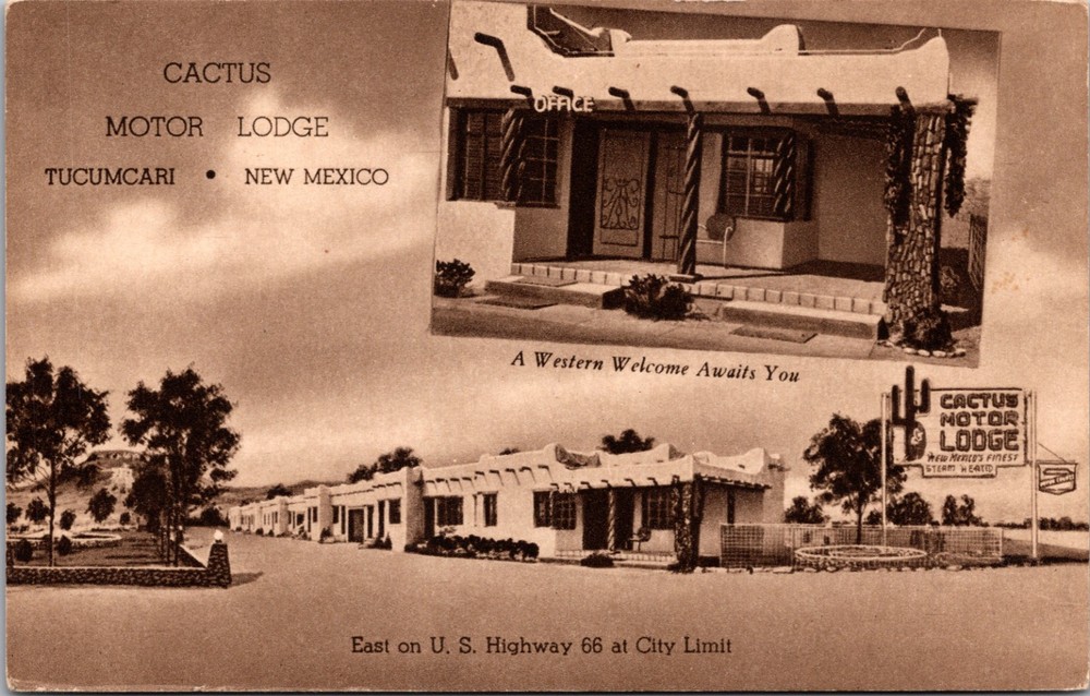 Cactus Motor Lodge Tucumcari New Mexico Route 66 Vintage Postcard