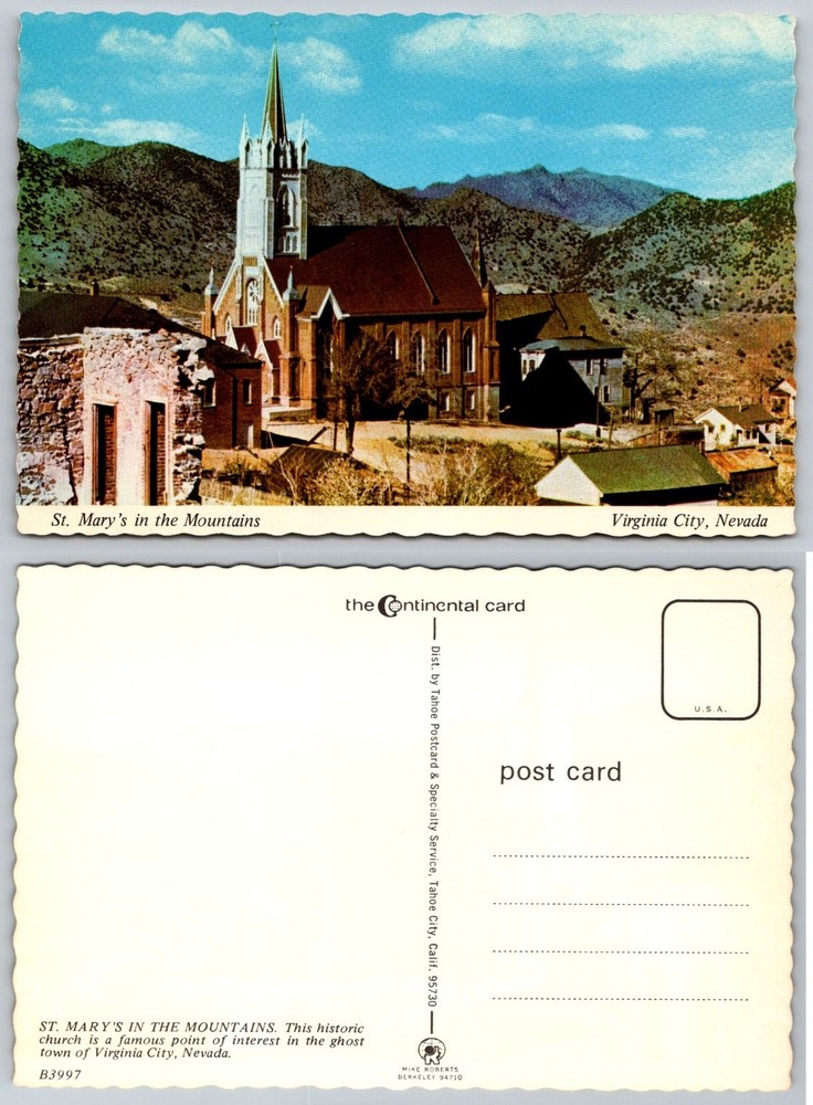 Virginia City Nevada St. Mary's in the Mountains Church Continental Postcard