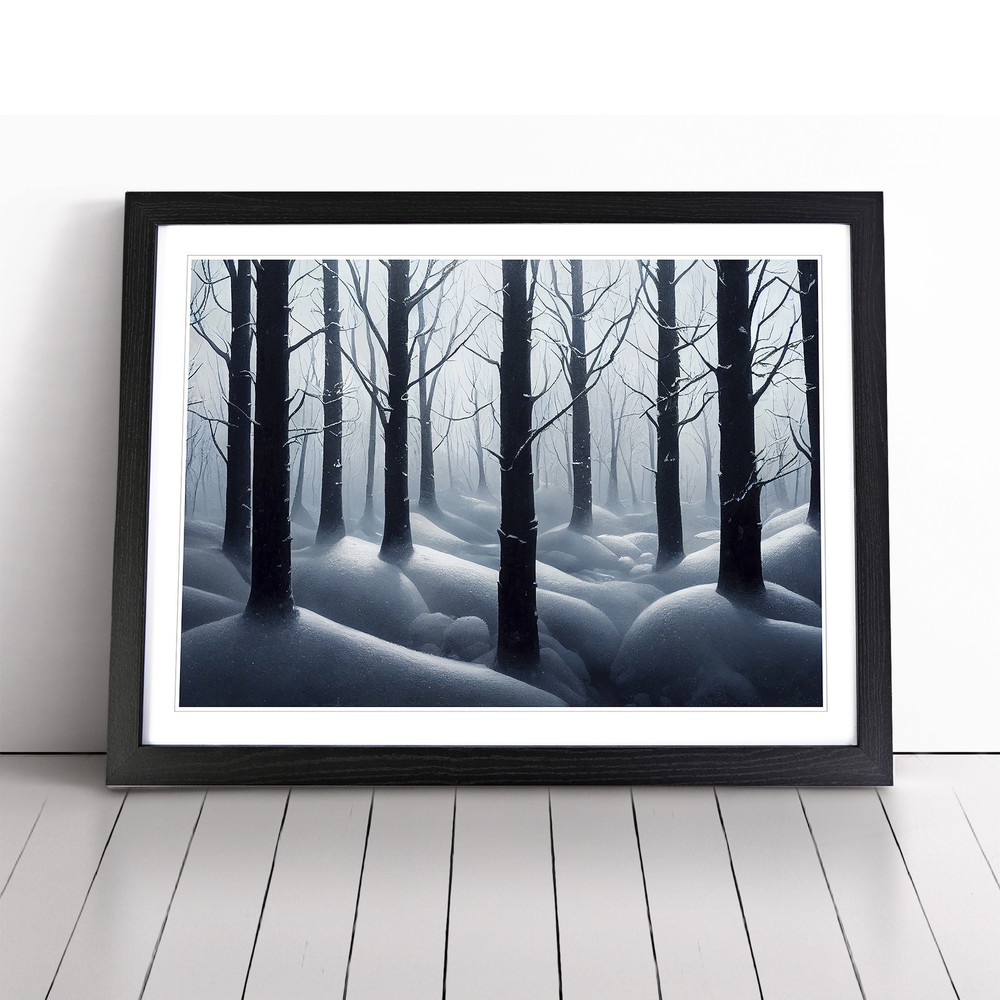 Bright Winter Forest Wall Art Print Framed Canvas Picture Poster Decor