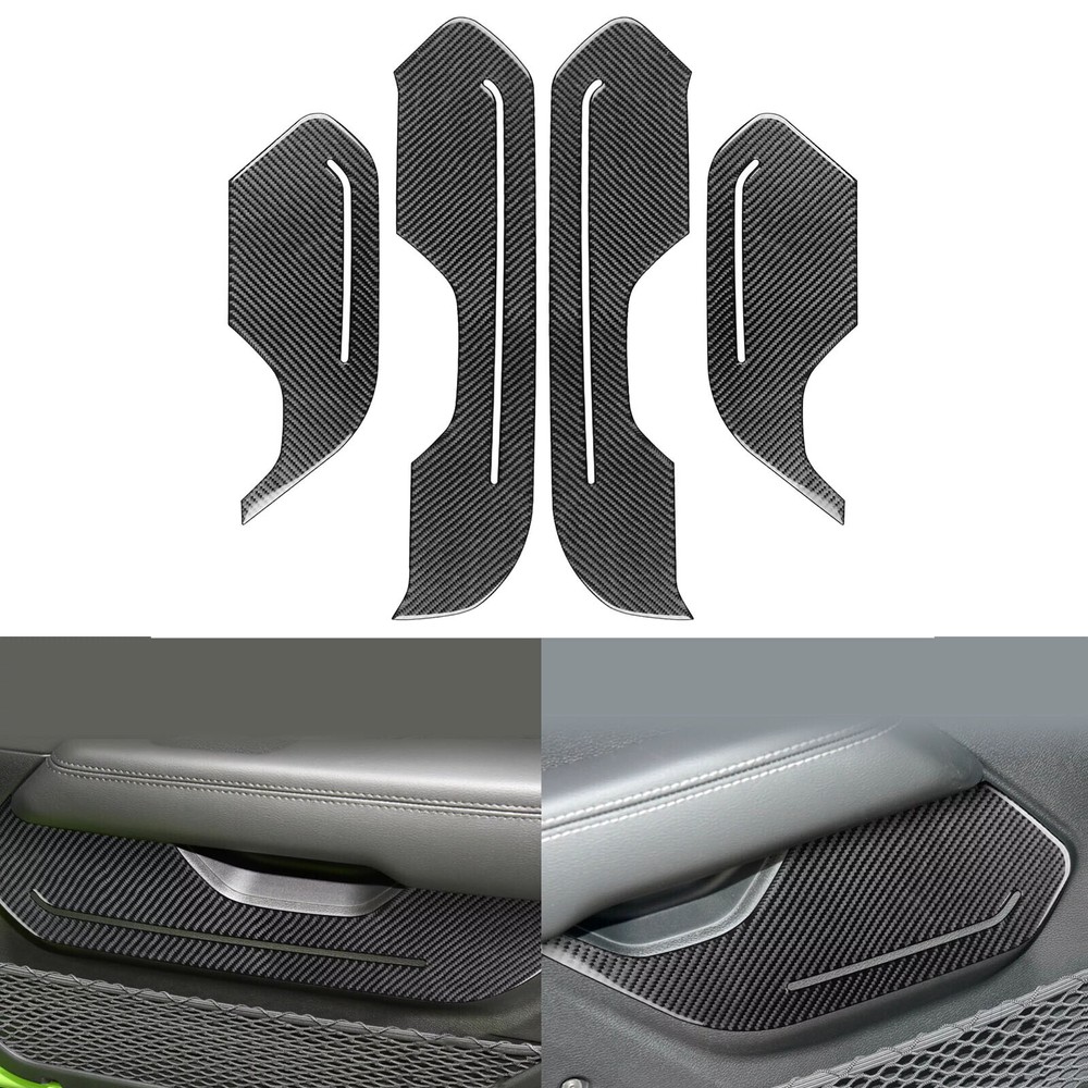 4Pcs Carbon Fiber Interior Door Panel Cover For Jeep Wrangler JL Gladiator JT