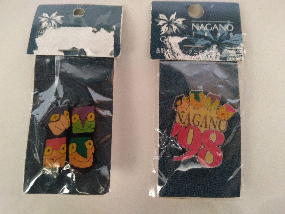 Nagano Olympic Official Pin Badge Set Of Two Only