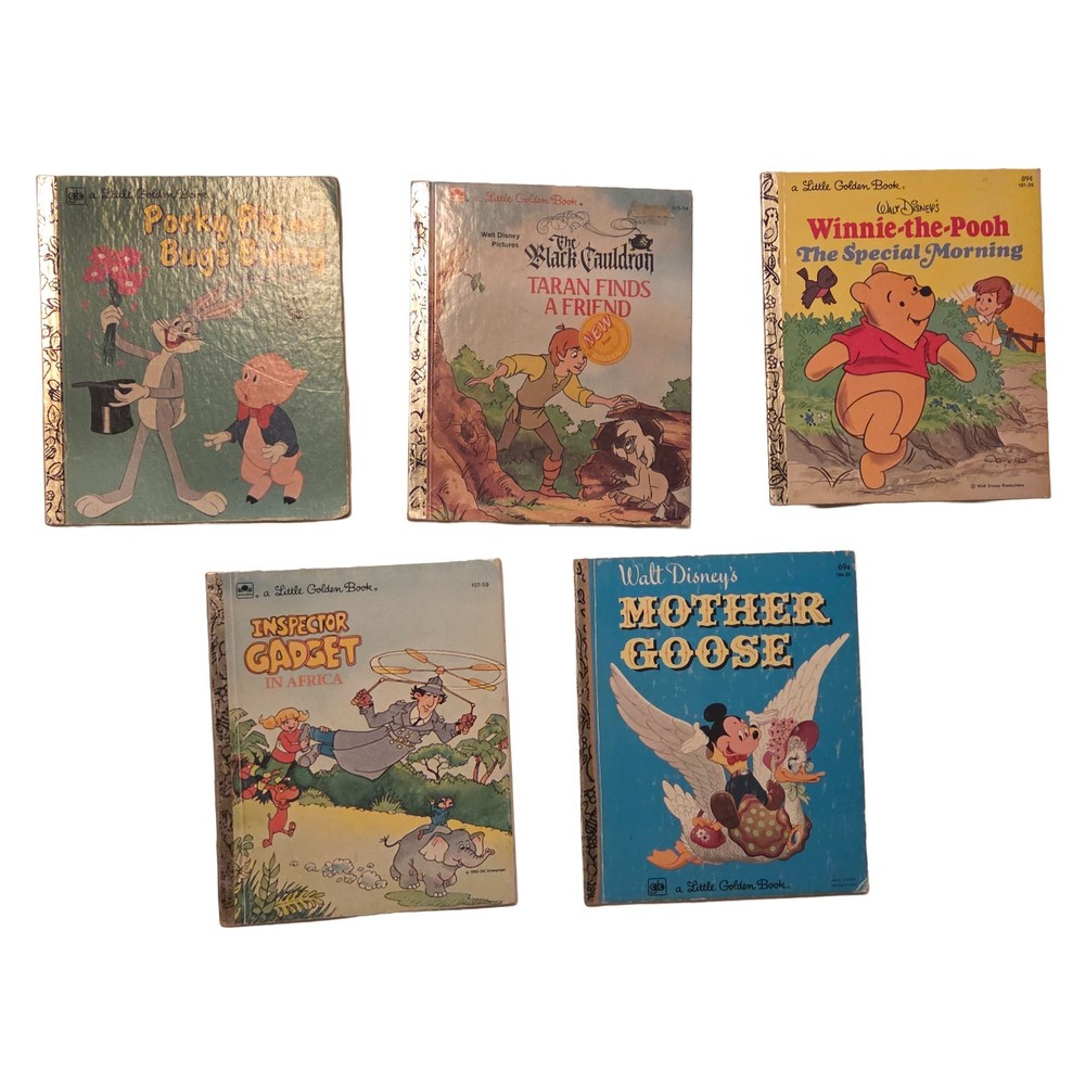Vintage Little Golden Books Children's Books Lot Of 5 - Walt Disney Mother Goose