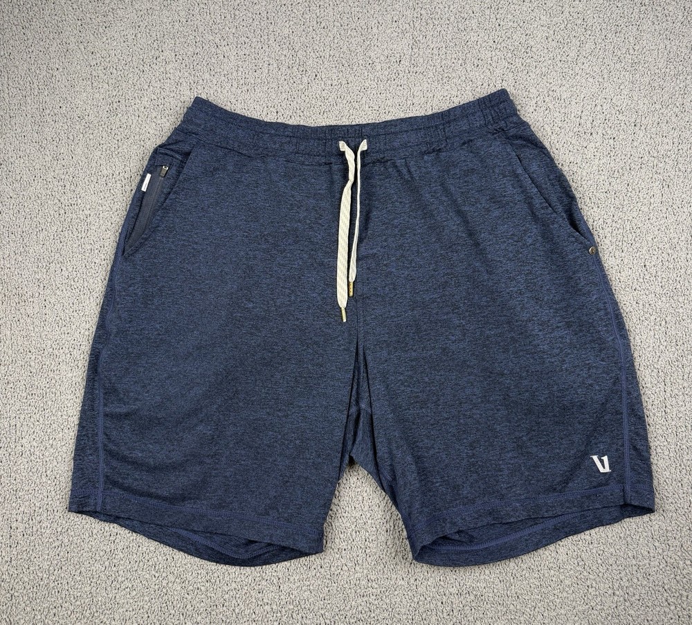 Vuori Shorts Mens L Heather Blue  Ponto Performance Gym Athletic Workout