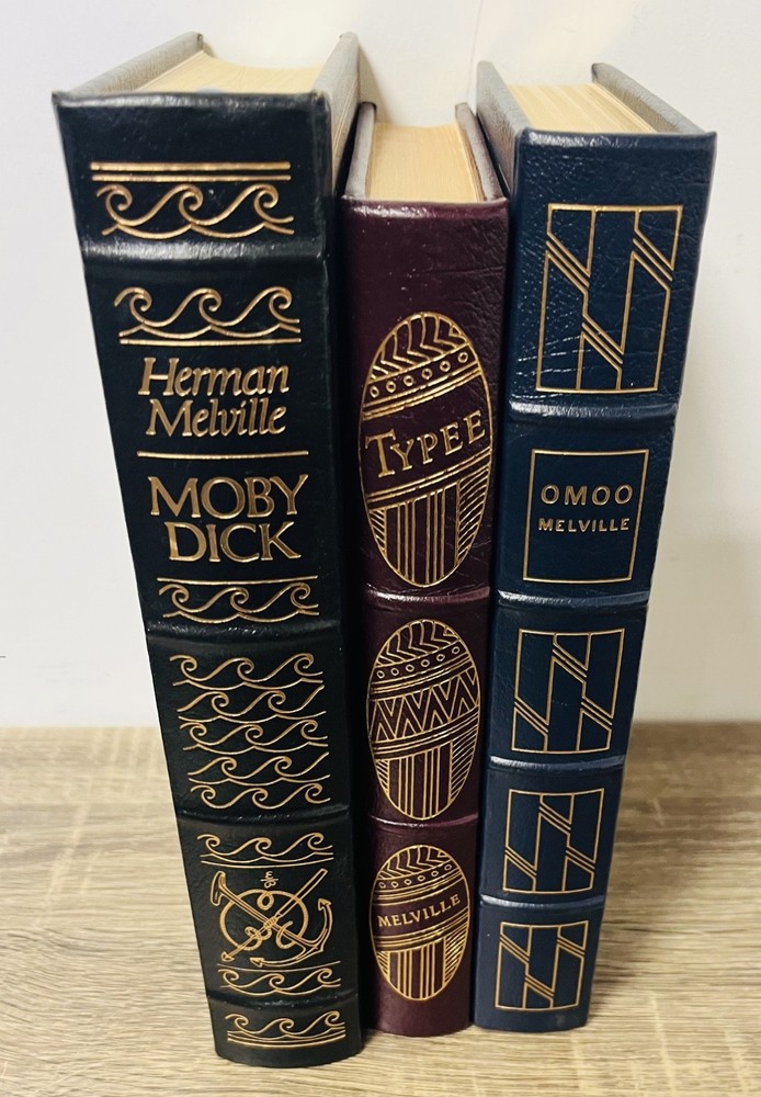 HERMAN MELVILLE Moby Dick / Typee / OMOO all 3 EASTON PRESS leather/ gold gilt!
