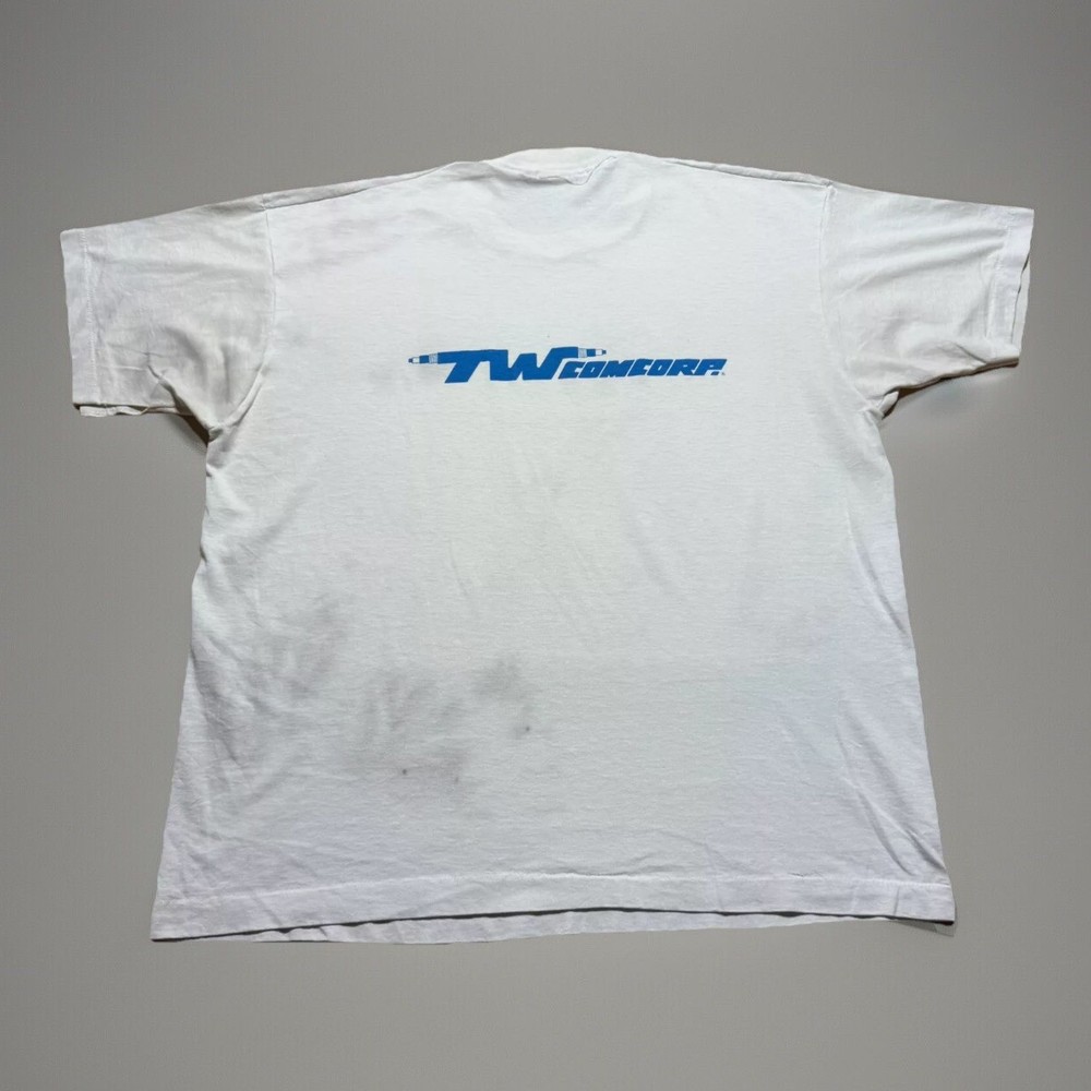 Vintage 80s 90s AT&T Tech Shirt TW Comcorp Single Stitch Faded Thrashed Size XL