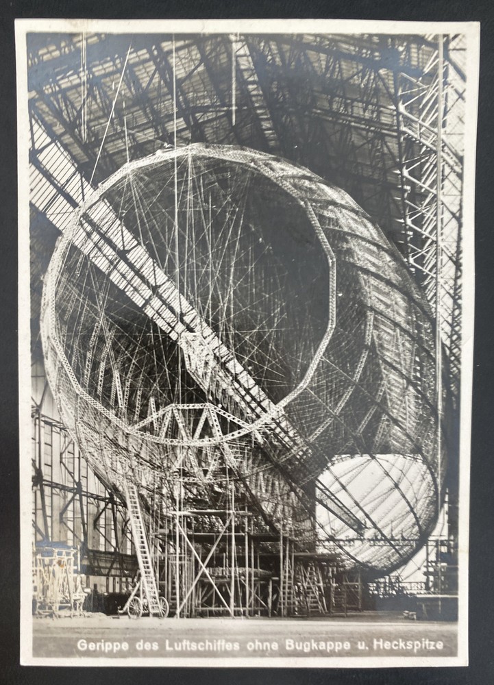 Mint RPPC Real Picture Postcard Zeppelin Airship Construction