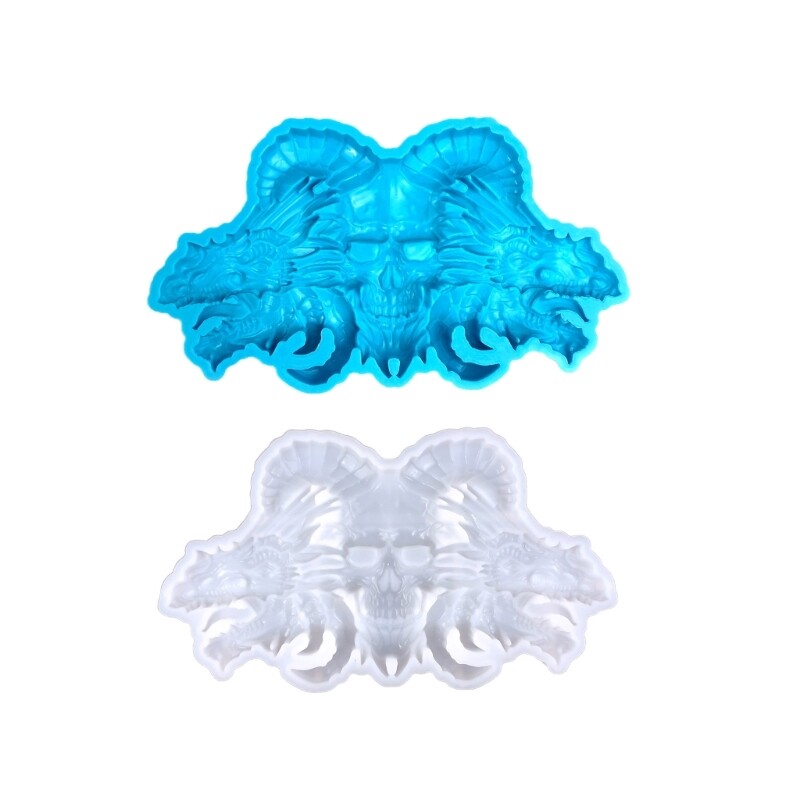 Resin Mold Halloween Epoxy Casting Mould for Cabinets Gifts 3D Skull Home Office