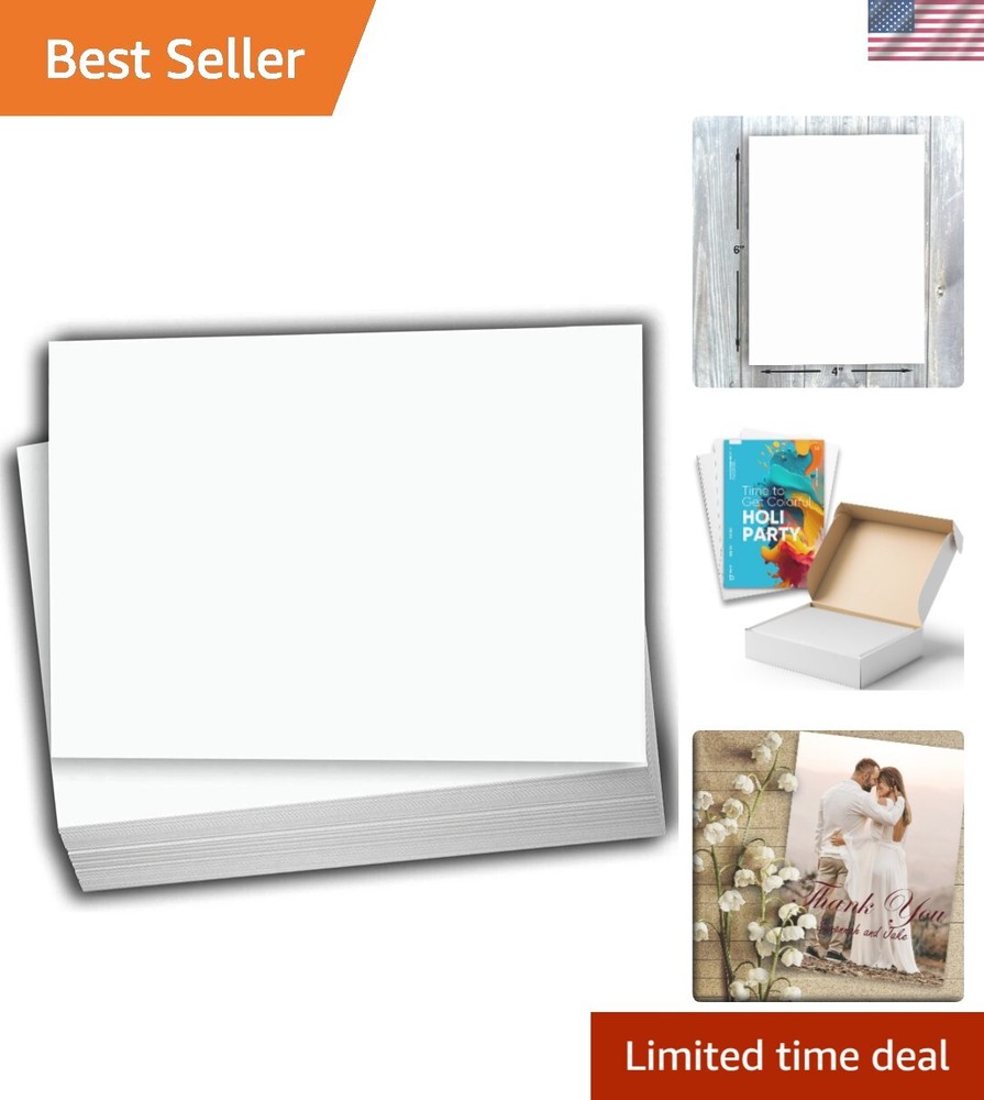 Versatile 80 lb White Cardstock Pack - Acid-Free & Printer-Friendly - 4x6 Inches-image