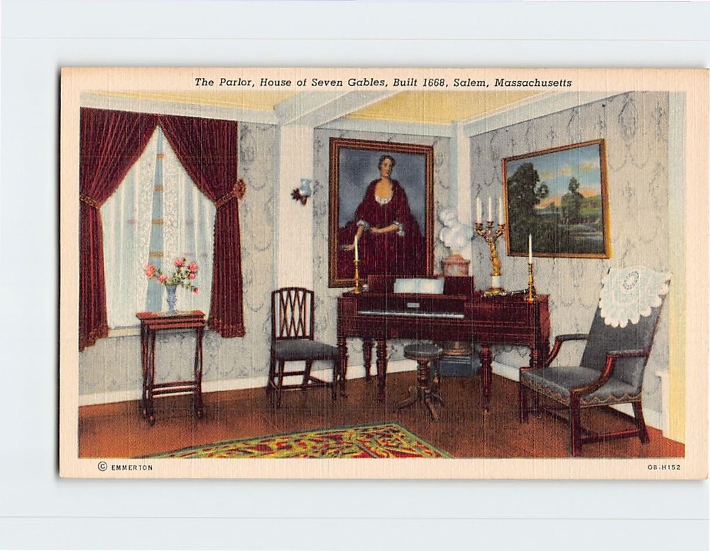 Postcard The Parlor House of Seven Gables Salem Massachusetts USA