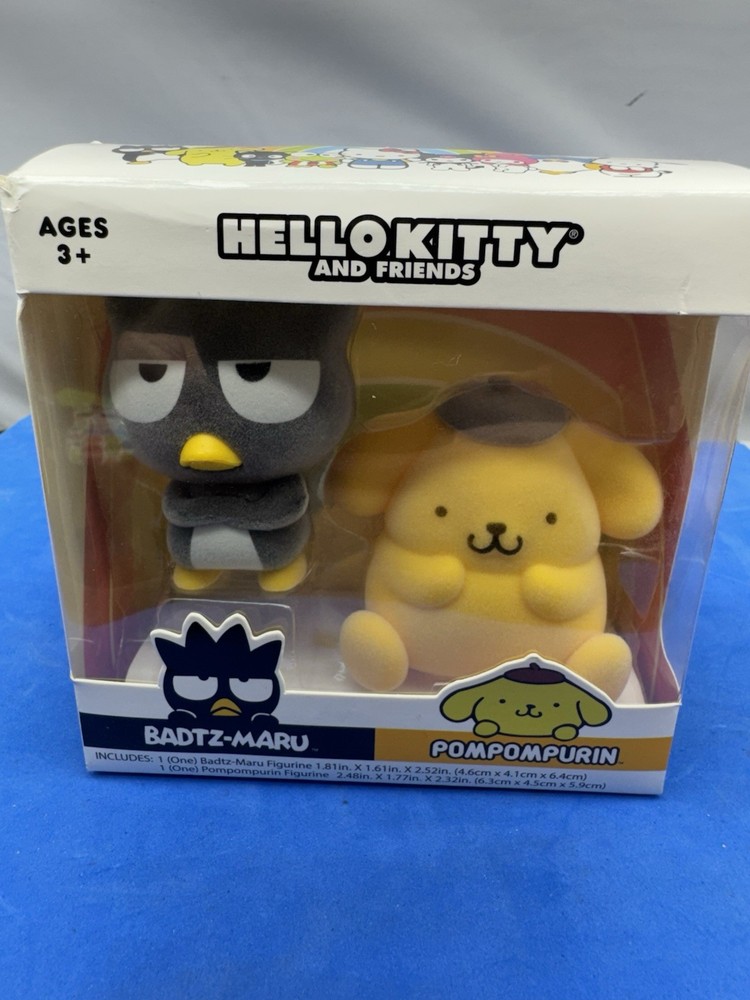 Badtz-Maru & Pompompurin Flocked Figures Sanrio Hello Kitty and Friends--NEW