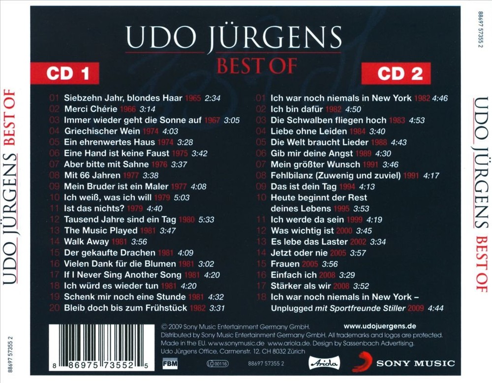 Udo Jürgens Best Of Udo Jürgens New Cd