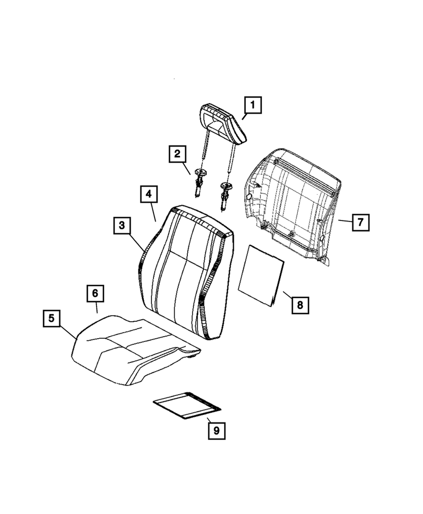 Genuine Mopar Front Seat Back Cover Right 1FA30DK7AA