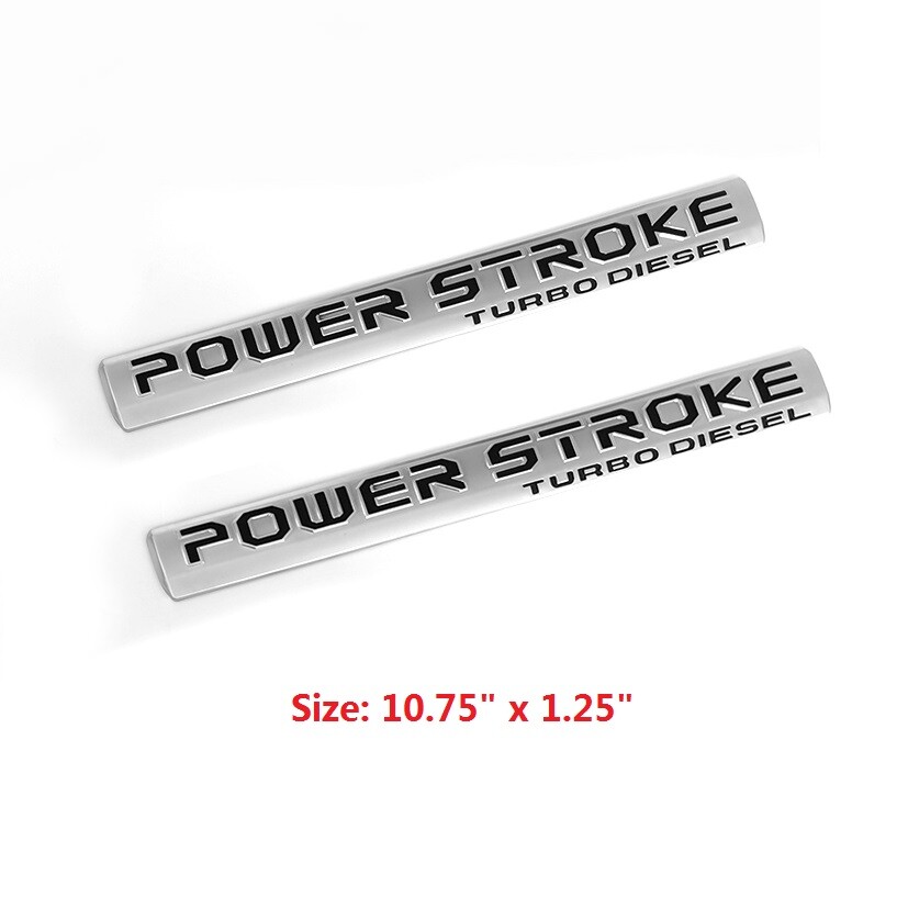 2pack OEM Powerstroke Emblem for Turbo Badge F250 F350 6.0L 6.7L 7.3L Chrome