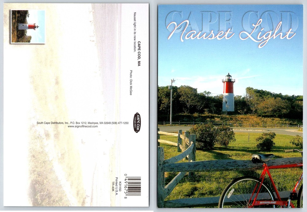 Cape Cod Massachusetts NAUSET LIGHTHOUSE Postcard V593