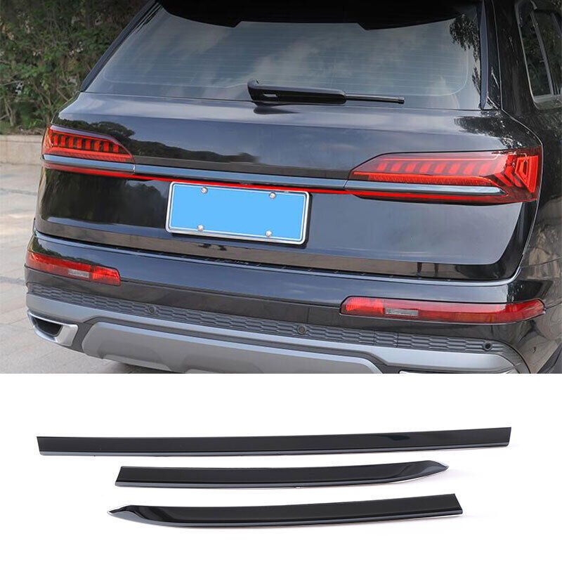Black Stainless Rear Door Trunk Lid Tailgate Strip Trim For Audi Q7 SQ7 2020-23