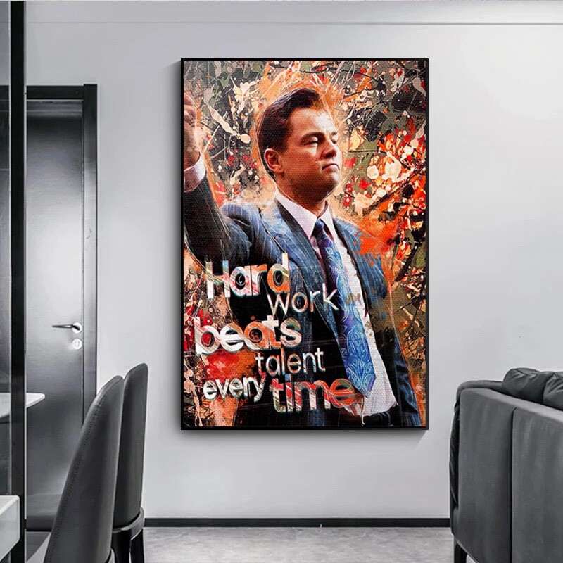 Motivational quote wolf of wall street poster canvas painting picture wall art