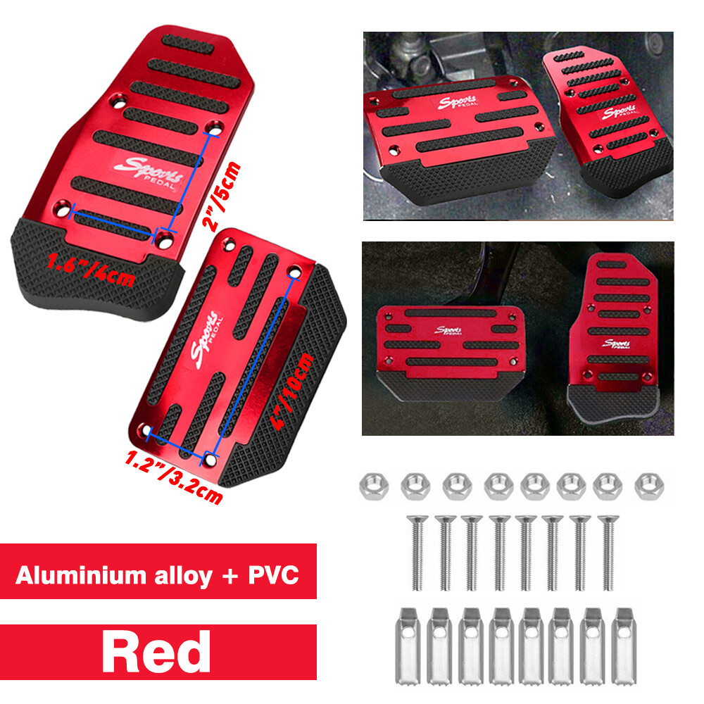 Car Non-Slip Auto Gear Brake Accelerator Aluminum Pedal Covers 2Pcs