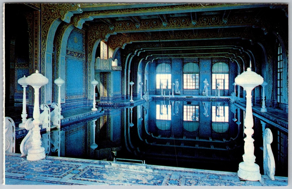 Vtg Postcard Hearst Castle Roman Pool San Simeon, CA 1960s