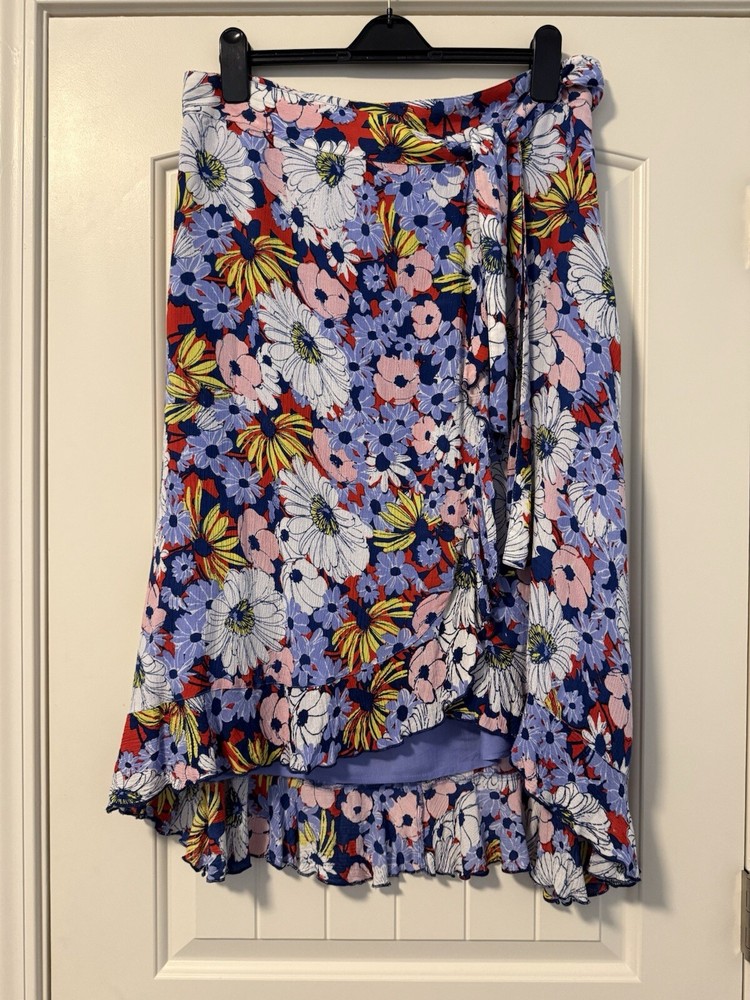 Maeve Anthropologie Women’s Wrap Floral Skirt Lined Tiered Size Medium