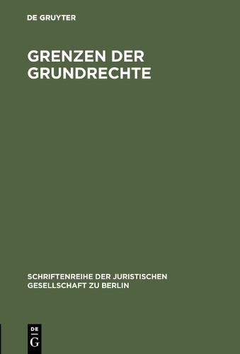 Grenzen der Grundrechte (Hardback)Another great item from Rarewaves USA | Free delivery!