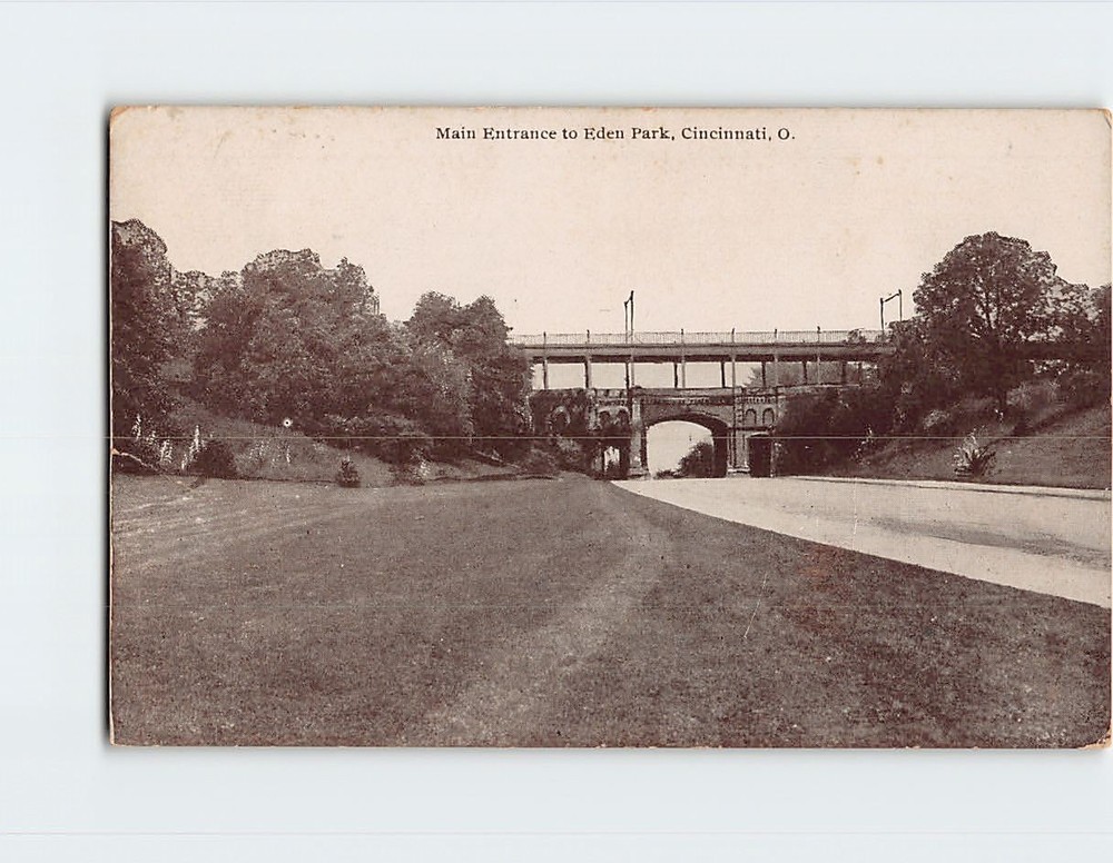 Postcard Main Entrance to Eden Park Cincinnati Ohio USA