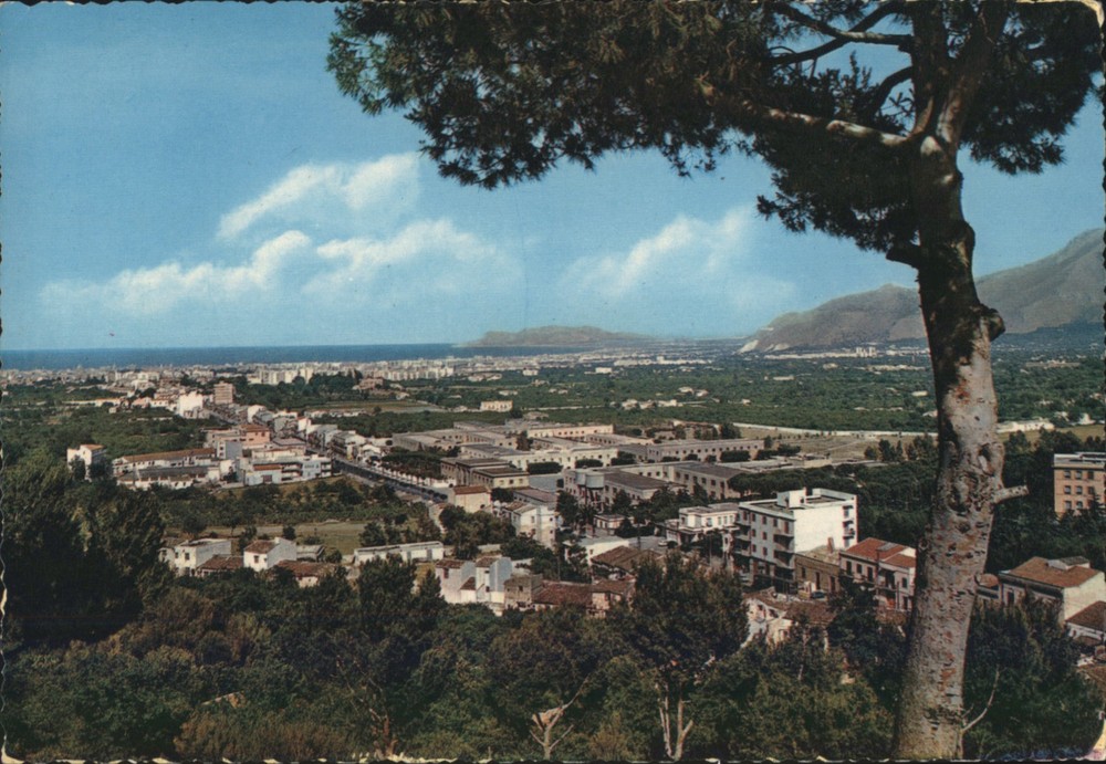 Palermo, Italy Panorama General View, City, Sea, Mountains 1963 Vintage Postcard