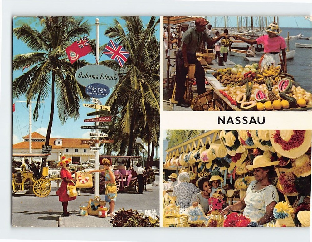 Postcard Nassau Street Market The Bahamas