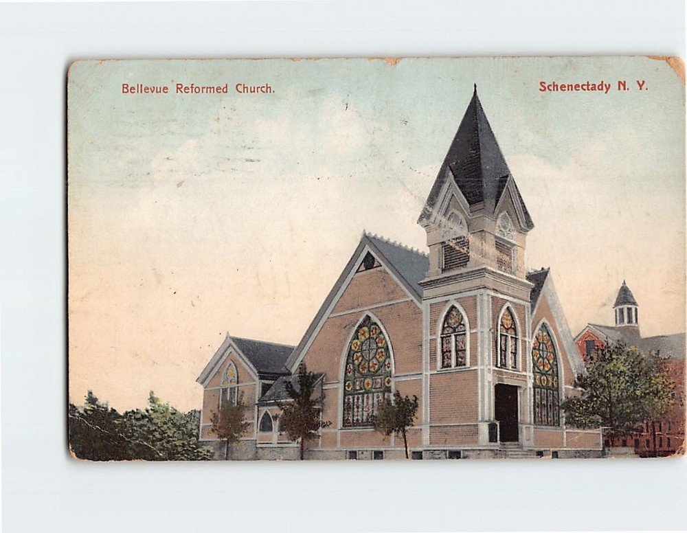 Postcard Bellevue Reformed Church, Schenectady, New York