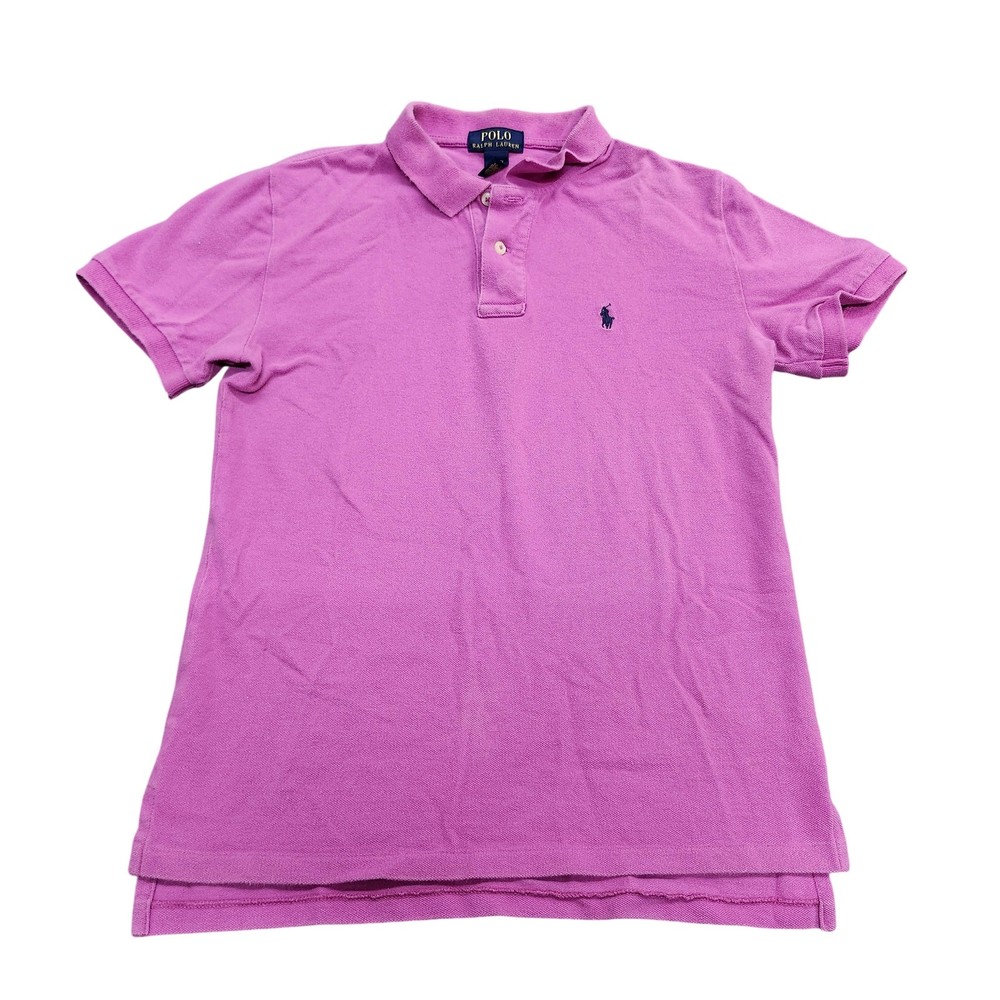 Polo Ralph Lauren Polo Shirt Boys Large 14-16 Pink Logo Pique Cotton Top