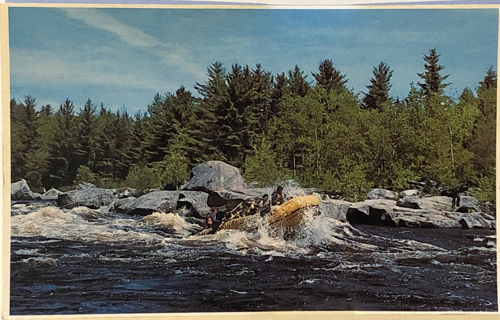 Penobscot River West Branch Maine Postcard White Water Rafting Rapids VTG 1960s