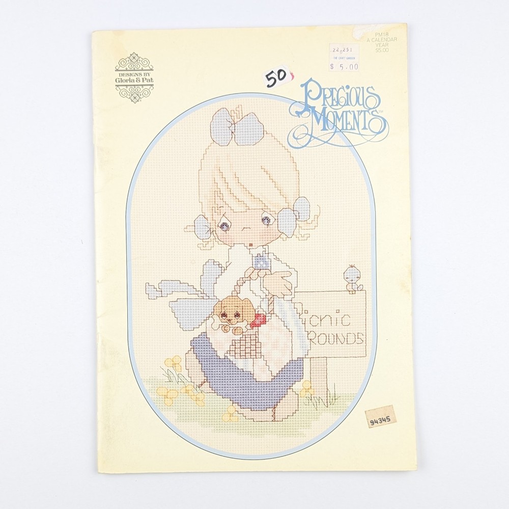 Precious Moments Calendar Year Cross Stitch Book PM-18 1987 Gloria & Pat