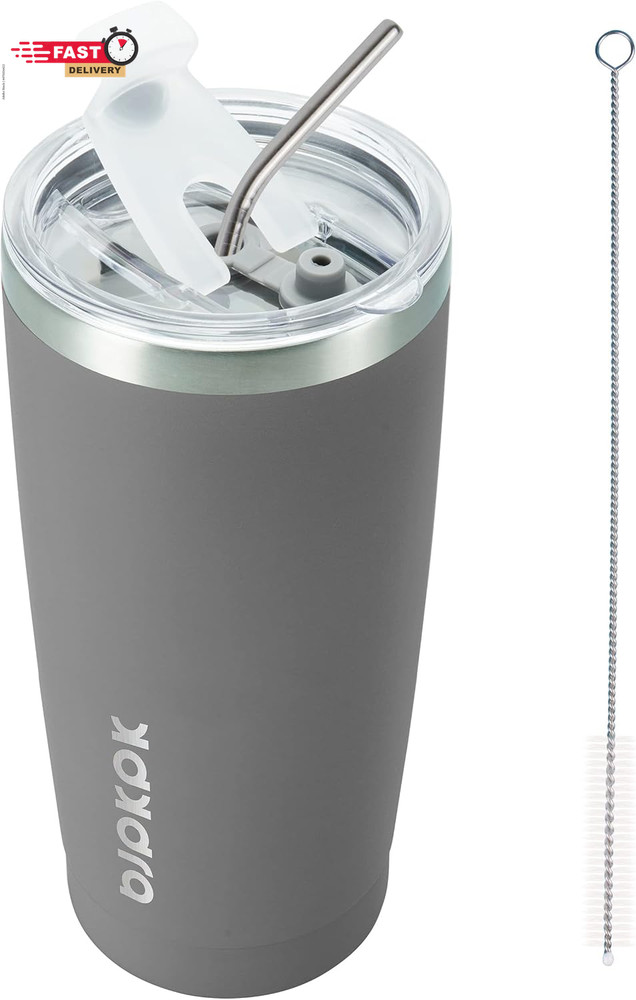 BJPKPK 20 Oz Insulated Tumbler with Lid and Straw Stainless Steel Tumblers Coffe