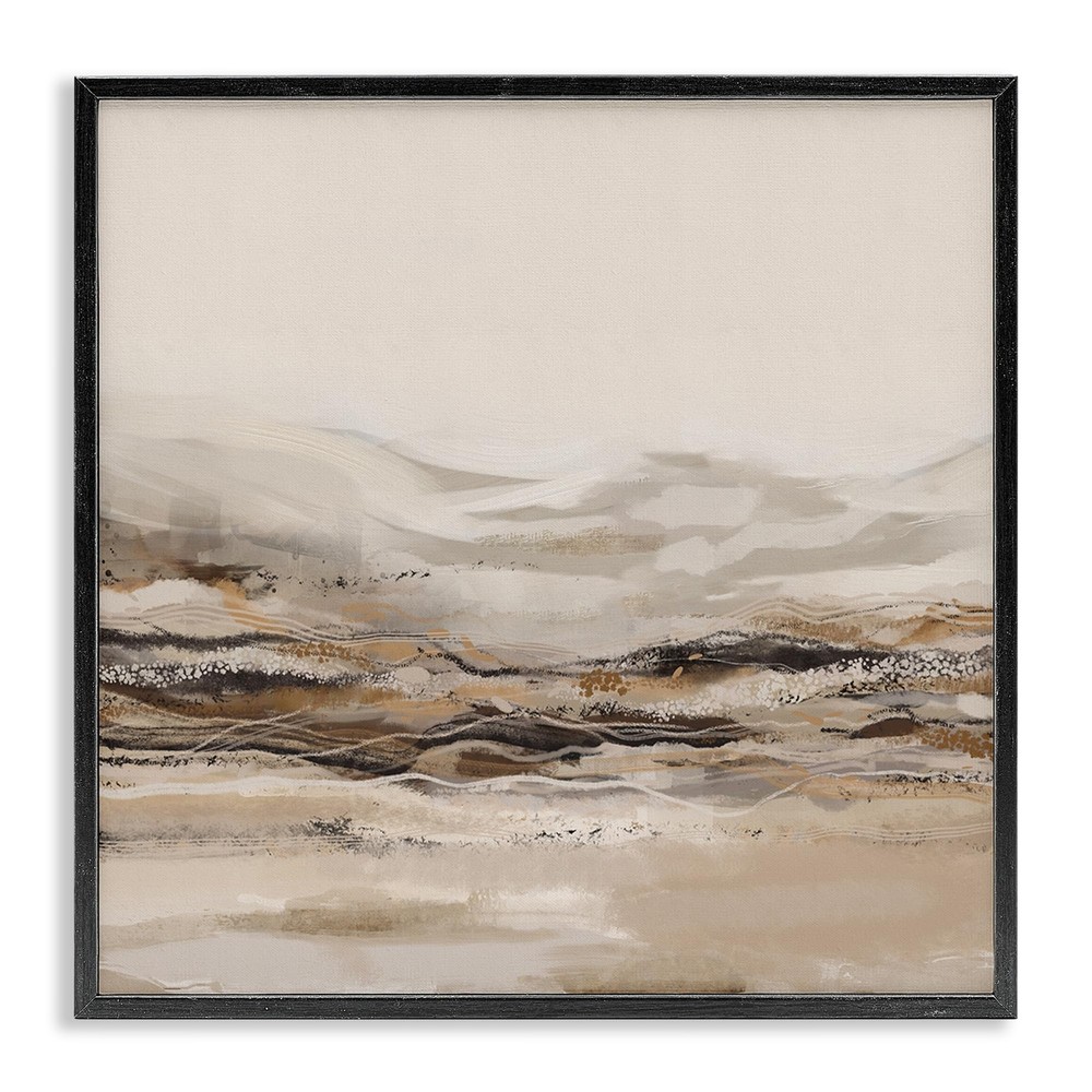 Abstract Mountains Landscape Black Framed Giclee Art Design by Ros Ruseva